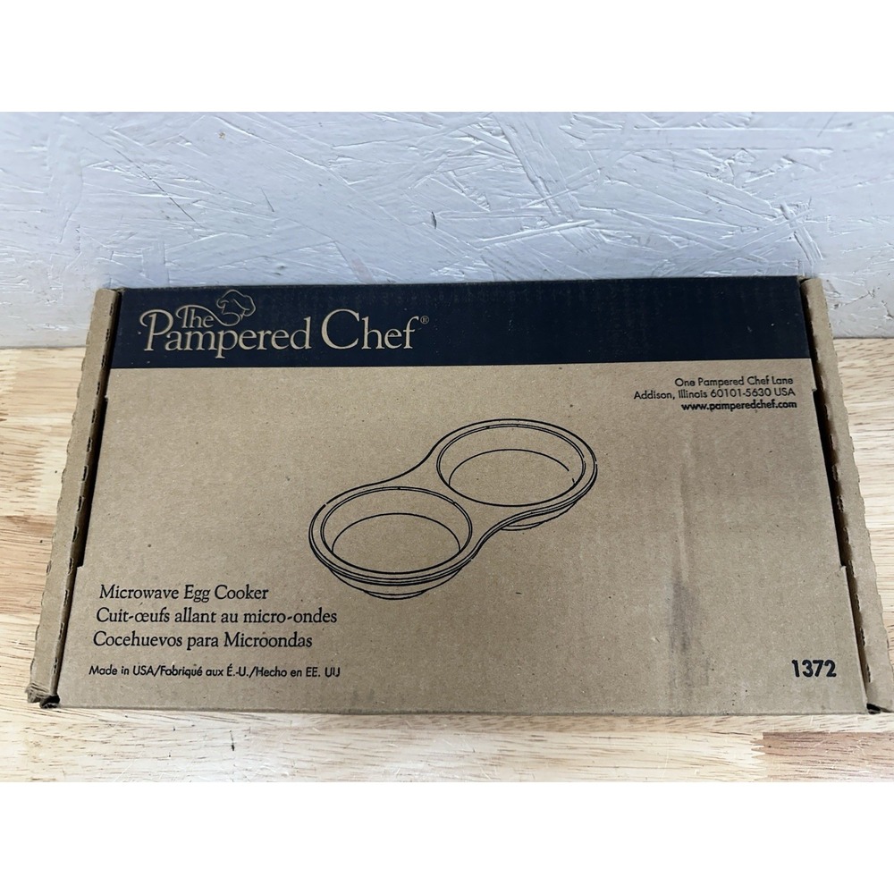 Pampered Chef Microwave Double Egg Cooker Stoneware #1372 Made In USA